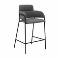 Seatsolutions 26 in. Oshen Counter Height Bar Stool Gray Faux Leather & Metal SE2756580
